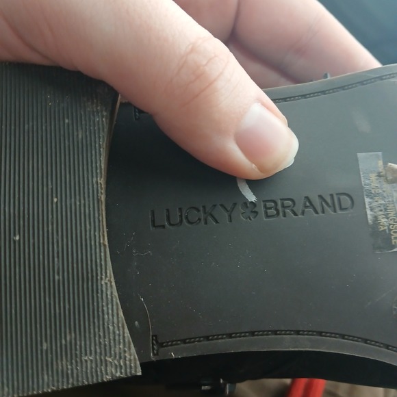 Lucky Brand Womens Black Leather Perforated Fringe Ankle Booties Size 9M LK-TUMY - Picture 6 of 11